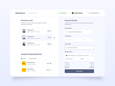 Order Overview Page Design designsystem