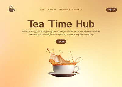 Starting my ui/ux journey 1.0.3 Tea Time Hub Landing page graphic design ui