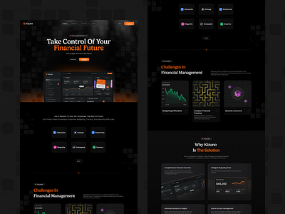 Kizuno - Finance management landing page finance management saas ui wallet
