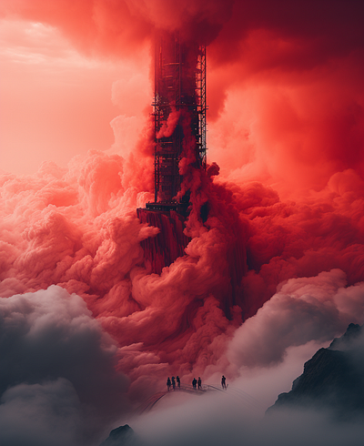 RED Tower 3d ai design graphic design illustration