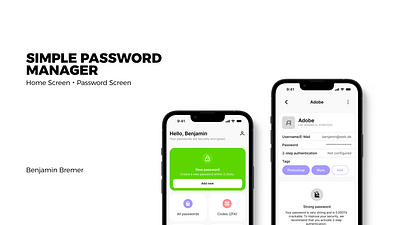 Simple Password Manager app ios mobile app ui user experience user interface