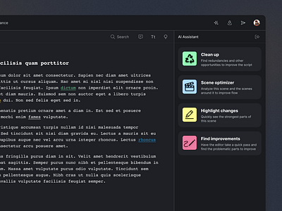 Script Analysis with AI Assistant ai filmmaking hollywood product design screenwriting ui user research ux