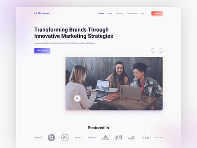 Nextone - Marketing Agency Website adobe xd colorful website digital marketing agency marketing agency minimalist modern ui uxui design web design