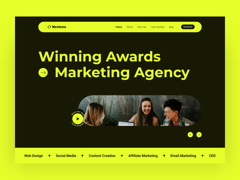 Nextone - Marketing Agency Website adobe xd colorful website digital marketing agency marketing agency minimalist modern ui uxui design web design