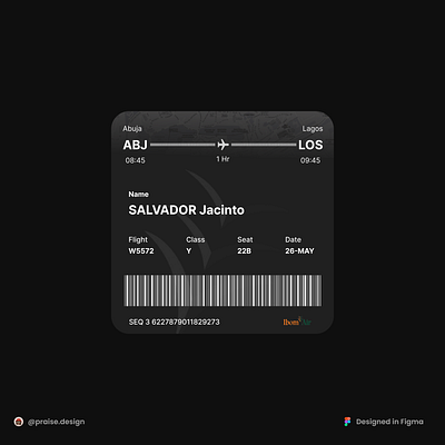 Flight ticket UI design illustration typography ui