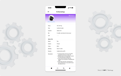 Daily UI Challenge #007 - Settings clean daily ui daily ui 7 mobile app profile settings social media ui