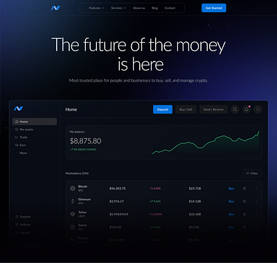 Cryptocurrency exchange platform app branding crypto cryptocurrency exchange platform dashboard design dribbble finance financing page ui uiuxdesign ux website