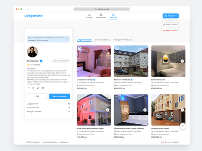 Lodgemate - View your listed lodges handy man handy men home maintenance homes hospitality housing lodge real estate rent renting students ui ui design uiux design uiux designer ux web design