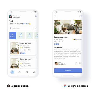 Book an apartment! app design ui ux