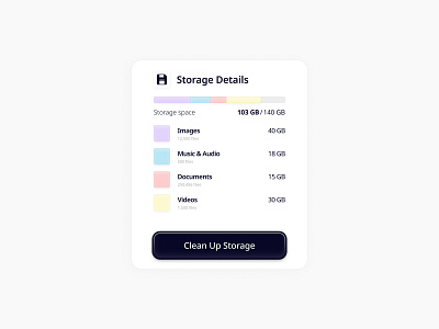 Storage Details app clean component creative design design system figma icon input interaction interface ios minimalist mobile saas simple storage ui ux web