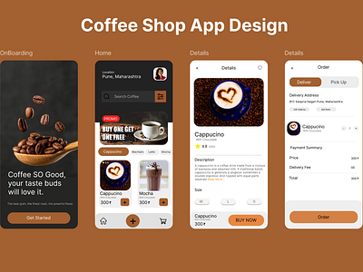 Coffee Shop App Design animation branding graphic design ui