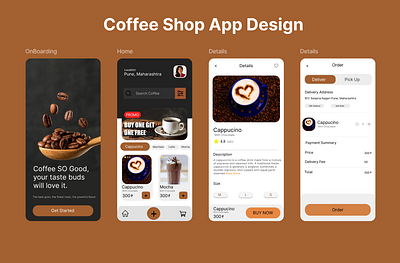 Coffee Shop App Design animation branding graphic design ui