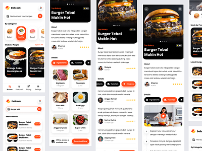 Food Recipes Web/App app food mobile recipe restaurant tutorial ui design web design