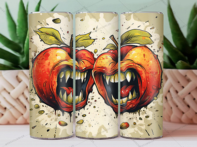 Angry Honeycrisp Skinny Tumbler Wrap animal art bee tumbler color image custom design custom tumbler art design happiness tumbler illustration insect photography skinny tumbler sublimation tumbler sublimation tumbler warp vector art waterslide tumbler winganimal