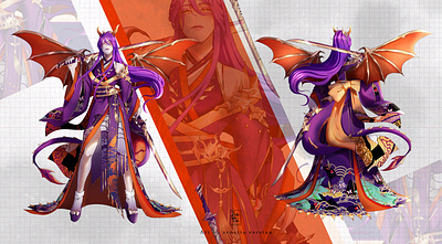 Character Sheet Design (Front & Back View) 2d model anime badass character design character sheet concept art cosplay cosplay design dragon female illustration live2d manhua manhwa reference sheet v tuber v tuber model vtuber vtuber model zenetta verstan