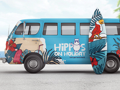 Hippos on Holiday - Business Name & Logo adobe illustrator adobe photoshop bali logo beach logo branding business name creative creative problem solving das design studio fun logo graphic design hippo logo indonesia logo stationary design tour planner logo youth logo