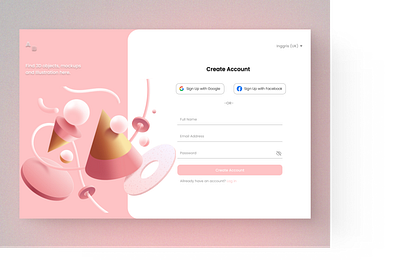 Elegant Pink Login Form: Your Gateway to a Stylis form login landing page pink ui uidesign uiux web design