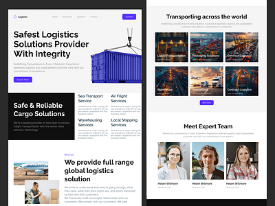 Cargo Shipping Landing Page cargo cargo service company container corporate delivery delivery service landing page logistic company logistic websiter logistics parcel shipment shipping shipping container shipping tracking transportation ui web design website