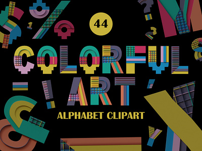 Colorful Art Alphabet Clipart with 5 Uniques View alphabet alphabet clipart clipart colorful colorful art