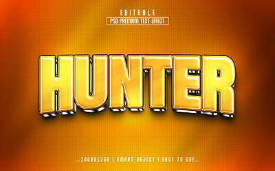 Hunter'' 3D Editable PSD Text Effect Style 3d action editable text effect headline text hunter 3d text effect hunter psd text effect photoshop 3d text effect photoshop fx psd effect text effect text effect psd texture yellow text