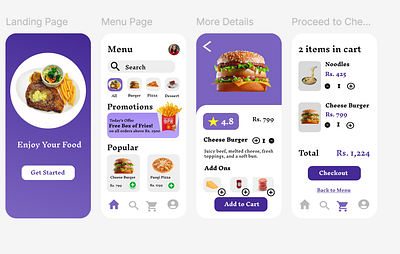 Food Ordering Application add to cart application food food ordering popular items proceed to checkout ui