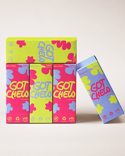 Got Chew Chewing Gum Brand Identity Design branddesign brandidentity branding bubblegum colorful digitalart edgy figma graphicdesign gum highlight illustration neon neongreen packaging pop popart uidesign uiux visualidentity