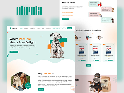 Pet Care Website animal animal health animal health product website cool design design landing page landing page design modern design pet pet care pet care website pet product website trendy design ui uiux ux web landing page