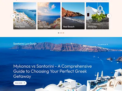 Santorini Best Tours travel website design