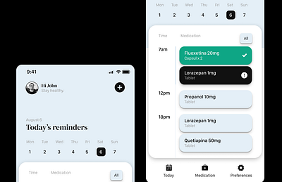 Medication Reminder App branding components design figma ui ux