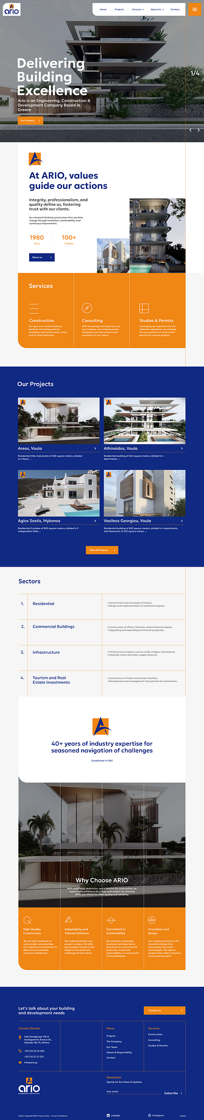 Ario construction company website design