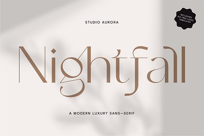 Nightfall - Modern Luxury Sans-Serif alternate characters classic font decorative font display font elegant design feminine font font bundle free logo high end ligatures lowercase font multilingual font quote font sans serif sans serif typeface studio aurora typeface uppercase font wedding font