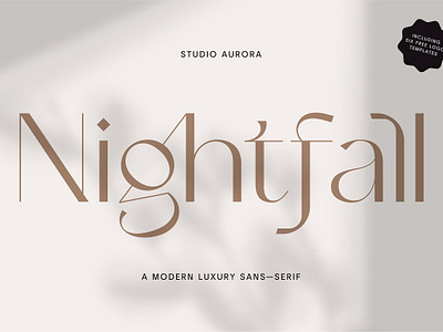 Nightfall - Modern Luxury Sans-Serif alternate characters classic font decorative font display font elegant design feminine font font bundle free logo high end ligatures lowercase font multilingual font quote font sans serif sans serif typeface studio aurora typeface uppercase font wedding font