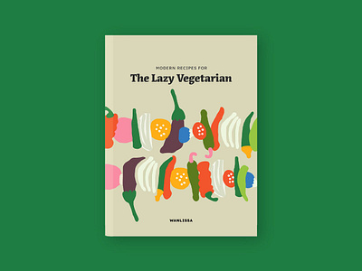 The Lazy Vegetarian book cover branding illustration