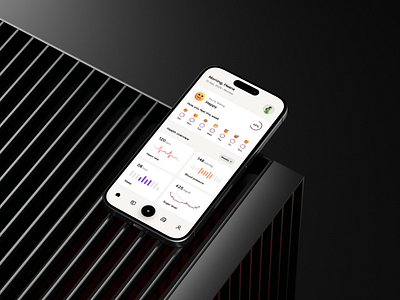 Health Monitoring App clean design gradient design health app health monitor health service health tracking medical minimal mobile app design mobile design mobile ui stay fit tracking app typography ui user experience user interface wellbing