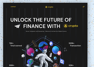 Landing Page for Crypto Brand 3d ai bitcoin blockchain branding crypto design graphic design investments landing page logo motion graphics platform ui ux vector web2 web3 webapp website