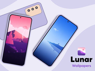 Lunar Wallpapers android android app app desing developer dribbble graphic design illustration landscape minimal mountain wallpaper wallpapers