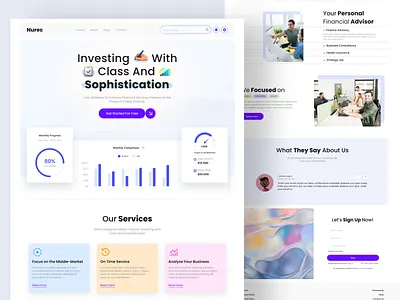 Finance Landing Page - Empowering Your Financial Future banking defi finance financial website fintech forex investment landing page minimal modern money platform saas startup trading ui ux ui web design webdesign website design
