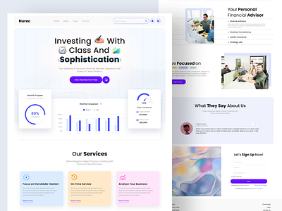 Finance Landing Page - Empowering Your Financial Future banking defi finance financial website fintech forex investment landing page minimal modern money platform saas startup trading ui ux ui web design webdesign website design