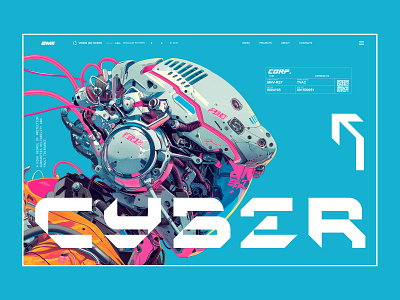 Cyberpunk concept cyber cyberpunk design graphic design landing minimalism ui