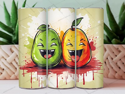 Angry Mangoes Skinny Tumbler Wrap angry tumbler cartoon tumbler color image custom design custom tumbler art design fruits tumbler humor illustration mangoes tumbler photography skinny tumbler sublimation tumbler sublimation tumbler warp vector art waterslide tumbler