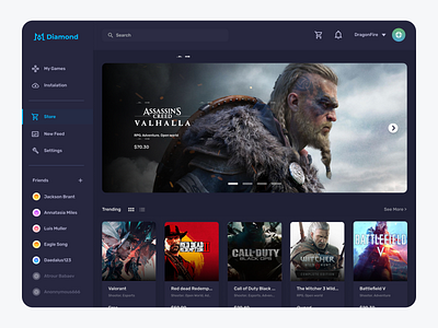 Rebound! Portal Game Store - Exploration game store game website gaming dashboard simple ui uiux