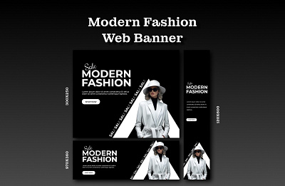 Modern Fashion Web Banner Design adobe illustrator adobe photoshop design figma flyer design graphic design illustration landingpage logo design mobile app ui product design social media post ui ui design uiux design ux ux design vector web banner web ui