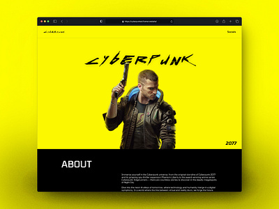 Cyberpunk Website Redesign. clean cyberpunk futuristic graphic design minimal neat ui webdesign yellow