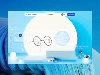 iGlasses 3d animation app crypto design ecommerce graphic design interface layout logo minimal motion spline store trading typography ui ux webdesign