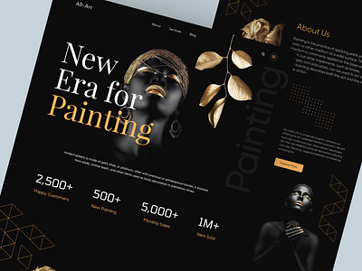 AR-Art - Shopify Website Design for Painting design ecommerce homepage illustration interface landing landing page painting product design product landing page product website shopify shopify landing page shopify website single product store store ui web web design website