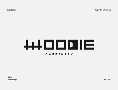 WOODIE brand identity branding carpentry design furniture industrial logo logo design logo identity design logo mark wordmark