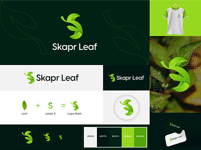 Letter S Leaf Logo - Skapr Leaf Logo Design branding eco logo environment logo fresh logo gradient health logo healthy logo icon lasthusain leaf leaf logo logo logo nature modern nature organic s leaf logo s logo skapr leaf tree