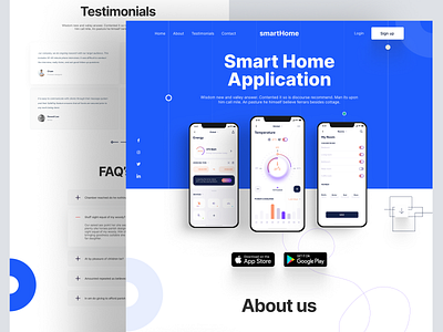 SmartHome - Shopify Website Design for Mobile Application design ecommerce homepage illustration interface landing page mobile application product product design product landing page product website shopify shopify landing page shopify website single product store smart application store web web design website