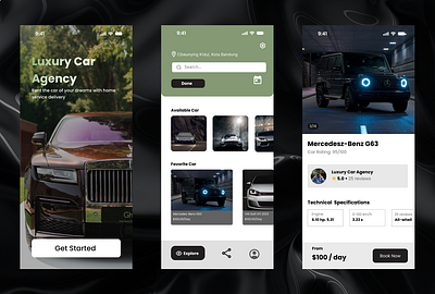 Luxury Car Agency mobile Apps Design design figma graphic design graphic designer mobile mobileapps ui uiux user interface ux