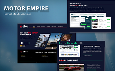 MOTOR EMPIRE car website design app branding design graphic design illustration landing page logo ui ux vector